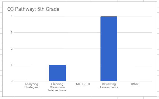 Time was spent reviewing assessments and planning classroom interventions.