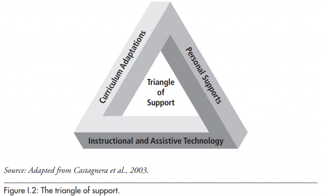 Triangle of Support: Curriculum Adaptions, Personal Supports, and Instructional and Assistive Technology
