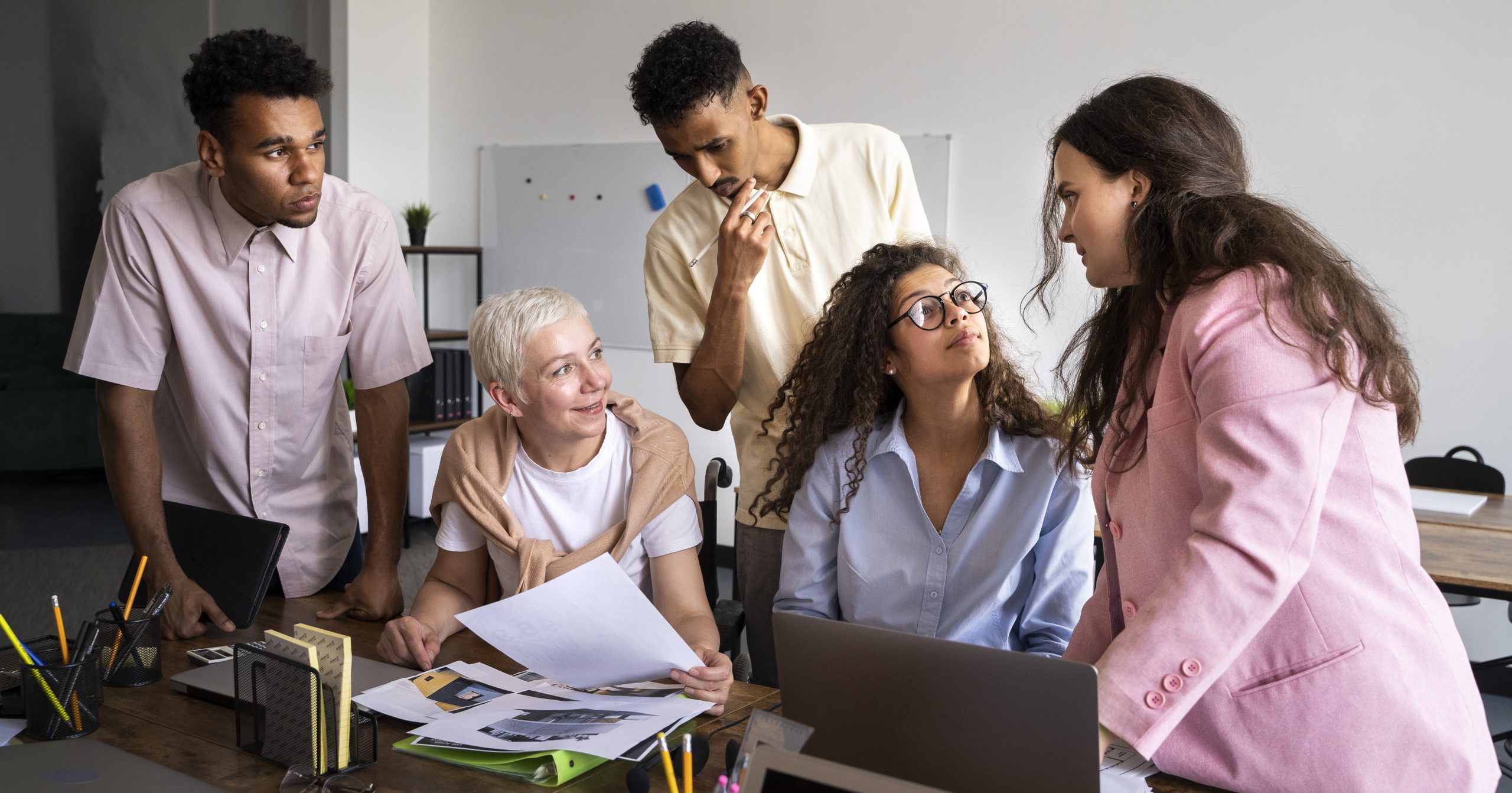 people working together